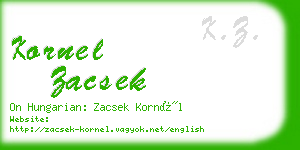 kornel zacsek business card